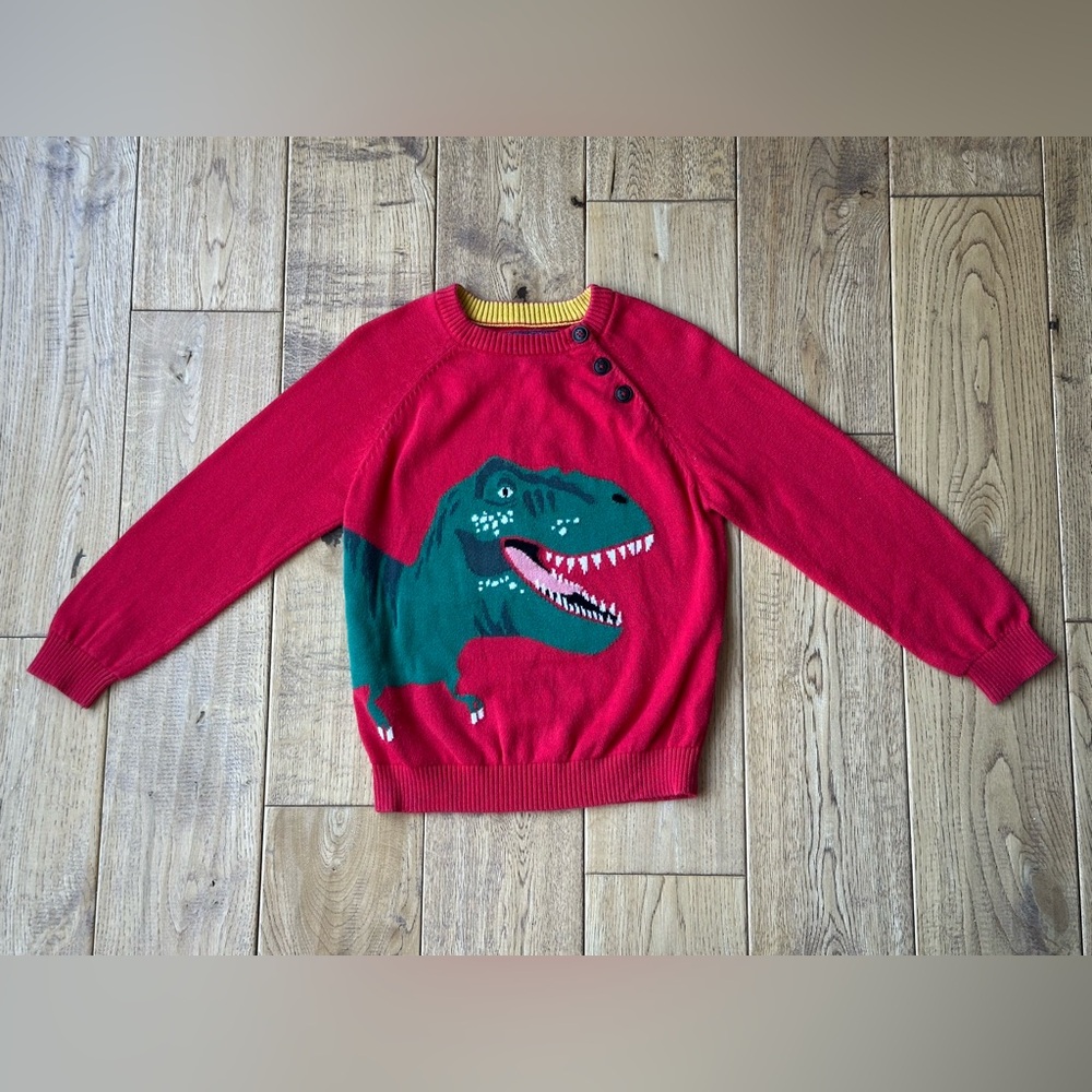 Joules Red T-Rex Dinosaur Sweater size 5